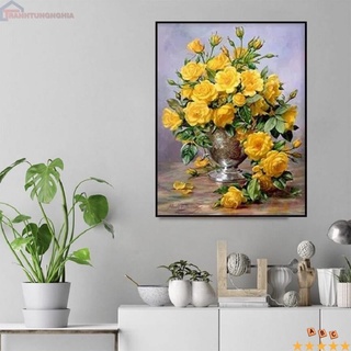 Tranh đính đá ABC bình hoa hồng 50cm x 70cm