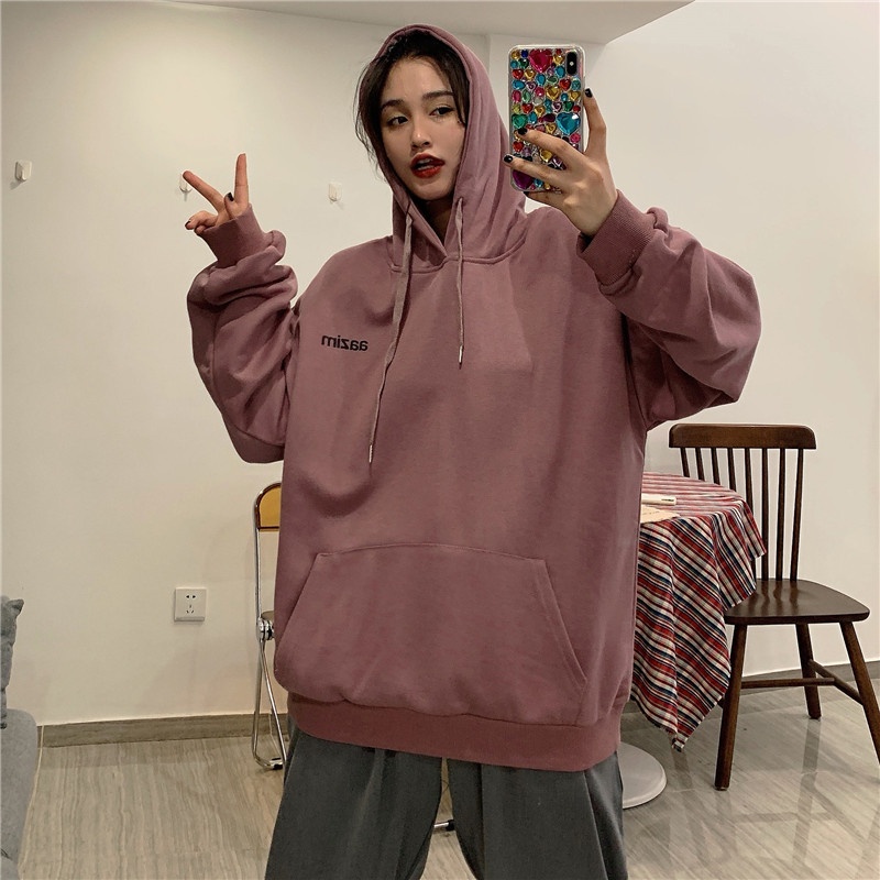 Áo hoodie IELGY mỏng dài tay nhiều màu lựa chọn in chữ cho nữ