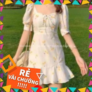 Váy xinh váy cherry vàng loại 1 có đệm ngực_dung19933