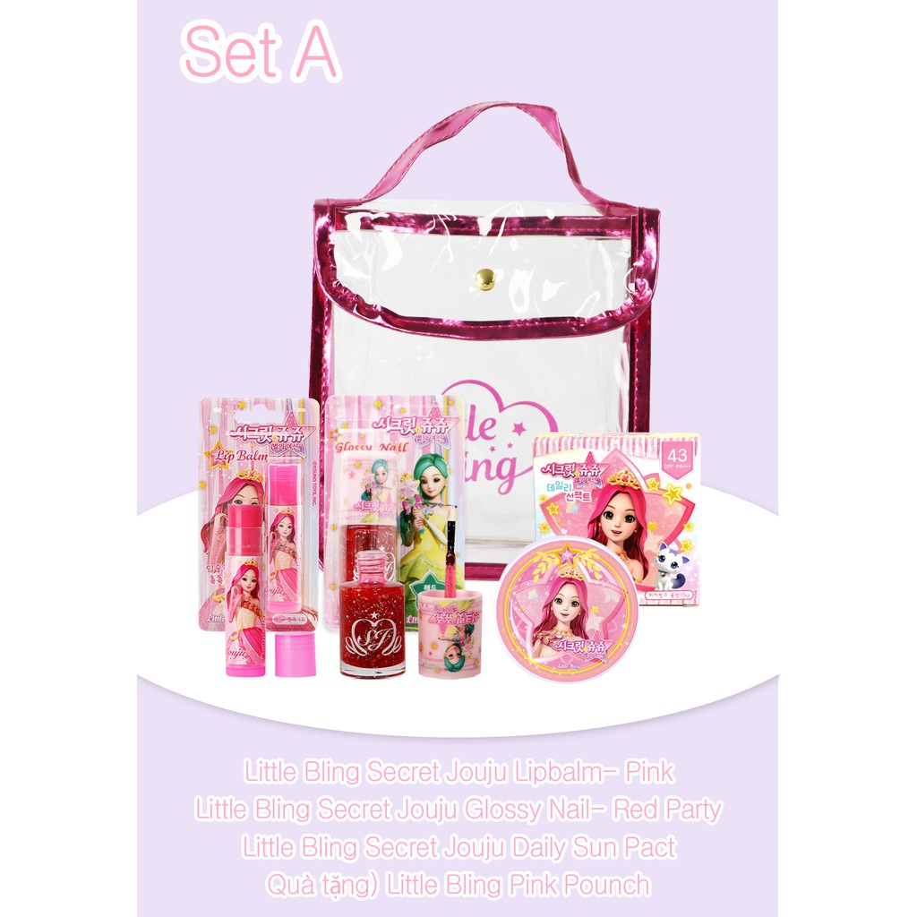 Set trang điểm cho bé Little Bling Secret Jouju Pink Pounch | BigBuy360 - bigbuy360.vn