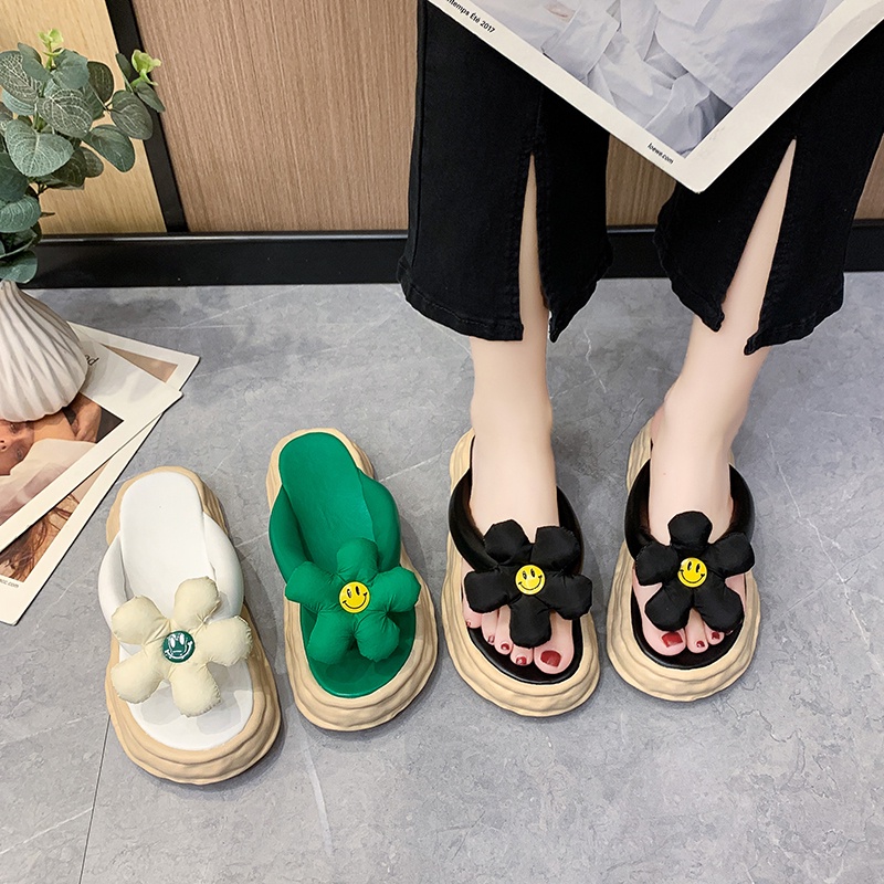 💘 Dép xỏ ngón họa tiết hoa hướng dương thời trang mới cho nữ 💘 thiết kế mới