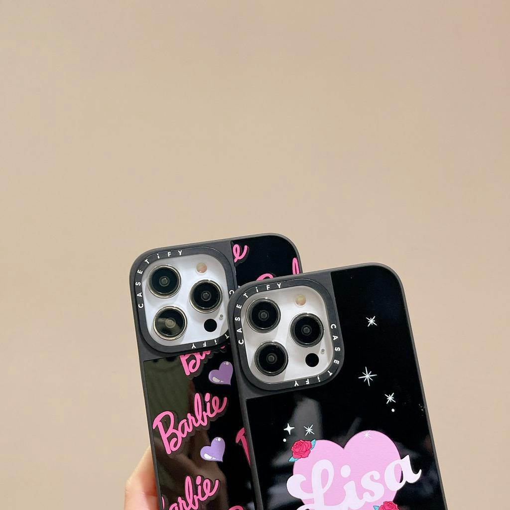 Ốp Điện Thoại Tráng Gương Hình Barbie Cho iPhone14ProMax iP13Pro 13 iPhone11 12Promax 13Promax 12 13 14