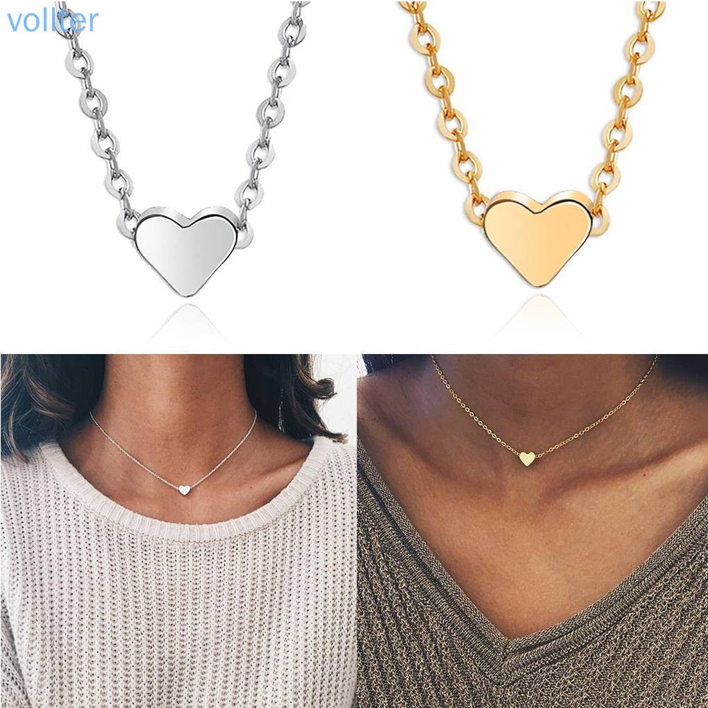 Vòng cổ mặt hình trái tim bằng hợp kim có thể điều chỉnh quà tặng sinh nhật dành cho nữ