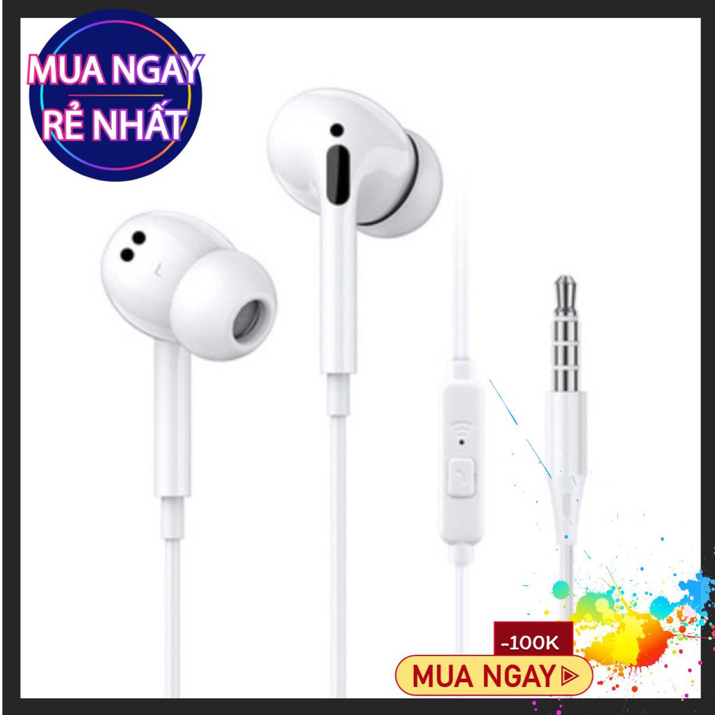 Tai nghe có dây 320 âm thanh cực êm  loại nhét tai kết nối dây có mic cổng 3.5mm.