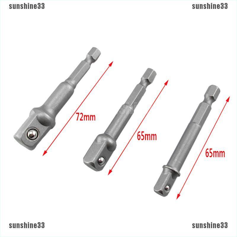 Bộ 3 Đầu Chuyển Đổi Mũi Khoan 1 / 4 Sang 1 / 2 1 / 4 3 / 8 Inch