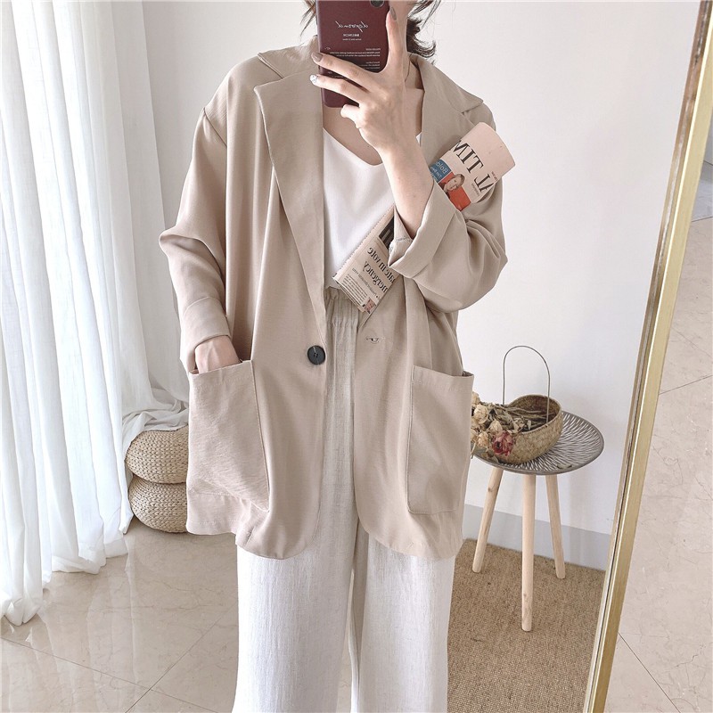 Áo khoác vest mỏng dáng rộng thời trang cho nữ 34536 | BigBuy360 - bigbuy360.vn