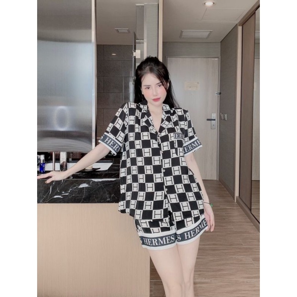 Bộ pijama mặc nhà lụa mango, bộ ngủ nữ
