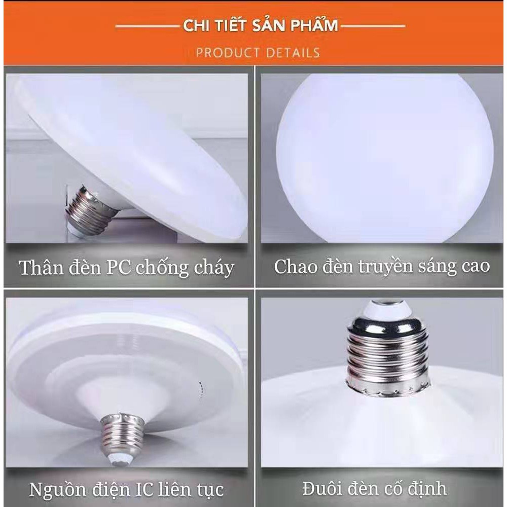 Bóng đèn Led hình đĩa bay, Bóng led UFO đuôi e27 18w, 36w, 50w ánh sáng trắng tỏa diện rộng - SIÊU TIẾT KIỆM ĐIỆN
