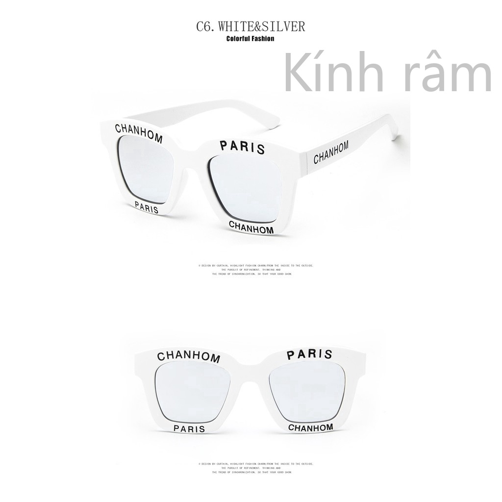 Kính mát vuông gọng kim loại phong cách retro