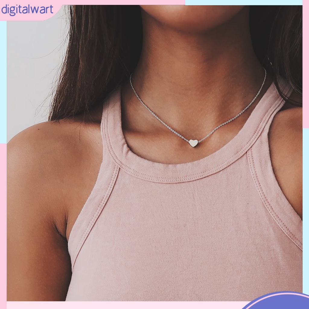 Dây Chuyền Hợp Kim Mặt Hình Trái Tim Nhỏ Xinh Xắn Dễ Thương Cho Nữ