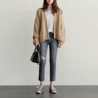 Khoác cardigan len