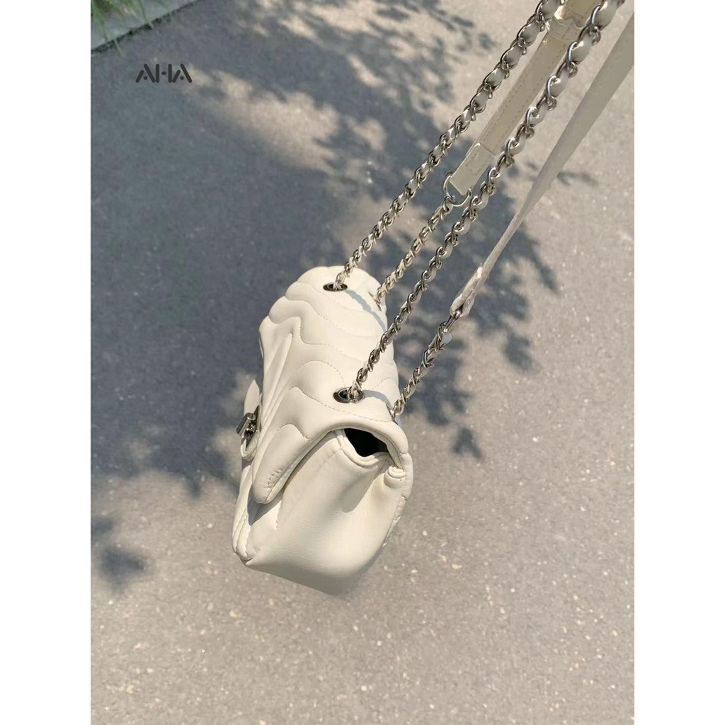 Túi xách AHA official đeo một bên phối dây xích có khóa thời trang dành cho nữ