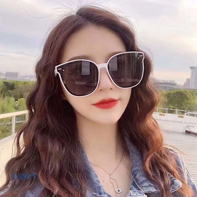 Kính Mát Gọng Tròn Lớn Chống Tia Uv Phong Cách Hàn Quốc Thời Trang Cho Nữ