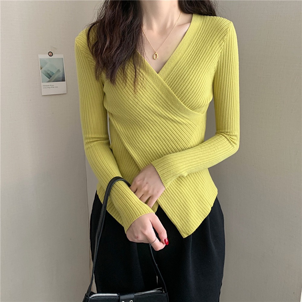 ✨BÁN SỈ✨ÁO LEN QUẢNG CHÂU TĂM CỔ TIM CHÉO NHIỀU MÀU