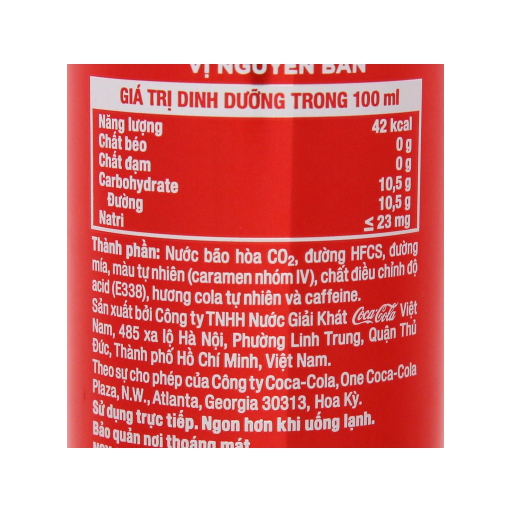 Lốc 6 lon nước ngọt Coca Cola 330ml