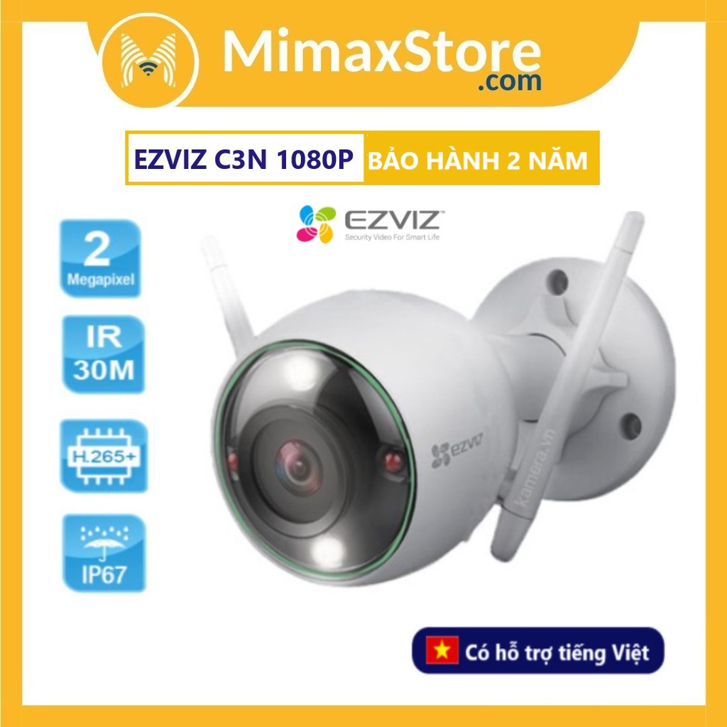 [Hỏa Tốc - HCM] Camera IP Wifi Ngoài Trời An Ninh Gia Đình 360 độ Ezviz C3N Full HD 1080p | Hàng Chính Hãng | BH 24T