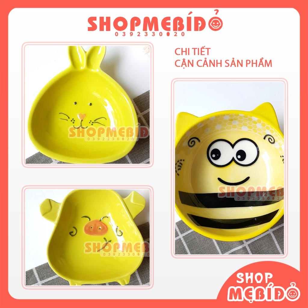 Bát Ăn Dặm Gốm Sứ Kiểu Nhật Màu Vàng Cao Cấp Nhiều Hình Cho Bé Nicebabyvn