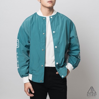 Áo khoác nam D2shop, áo khoác bomber nam vải dù, sọc nách, màu xanh