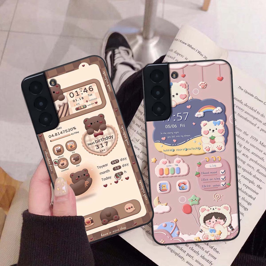 Ốp lưng Samsung S21 / S21 FE / S21 Plus / S21+ hình 3D gấu bear, thỏ cute hình nền đẹp