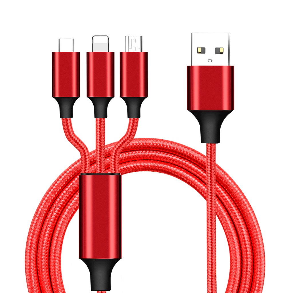 Cáp Lighting/Micro/Type C USD 3in1 Hoco X14 Dài 1M - Sạc Iphone,ipad/Android Microd