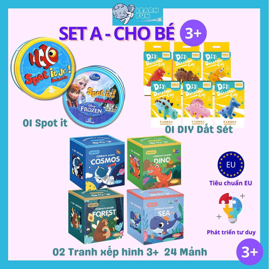 [4in1] SET QUÀ TƯ DUY CHO BÉ 3+ 6+ Bộ Đồ Chơi Giáo Dục Phát Triển Trí Tuệ Quà Giáng Sinh Quà Sinh Nhật