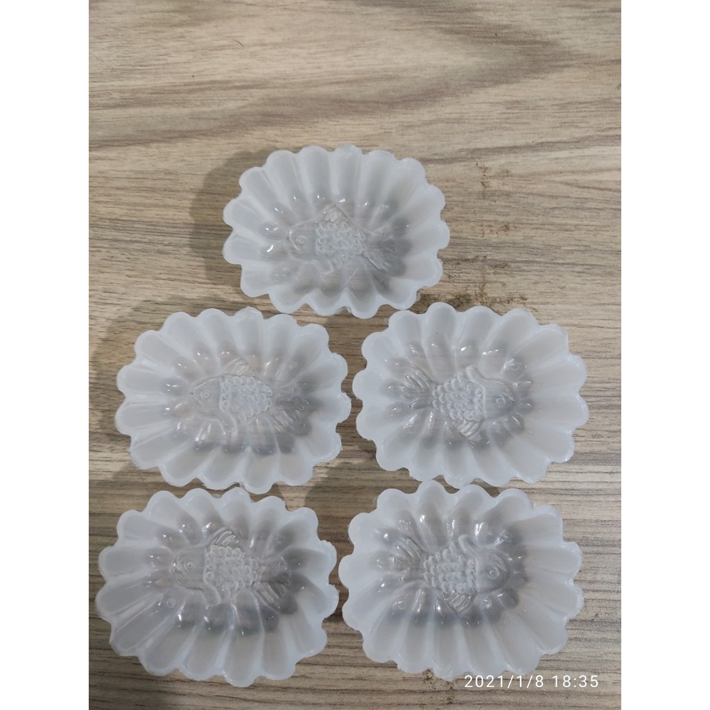 BỘ 20 KHUÔN RAU CÂU/ BÁNH BÒ HÌNH CÁ 6.5 CM,CAO 1.5 CM