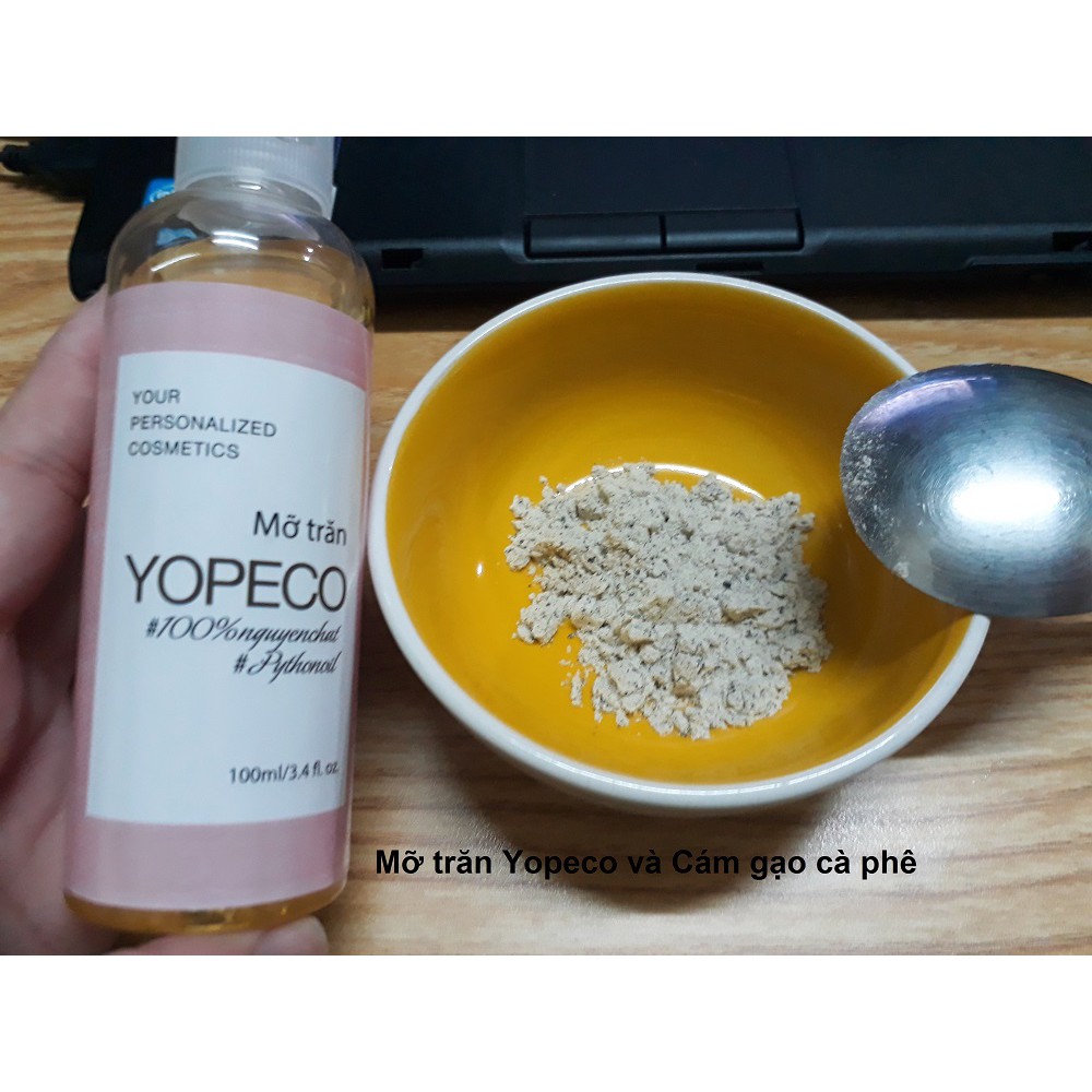 Combo 2 Mỡ trăn Yopeco và 2 Cám Gạo Cà Phê - tặng 1 băng đô tai mèo và 1 bộ dụng cụ trộn handmade