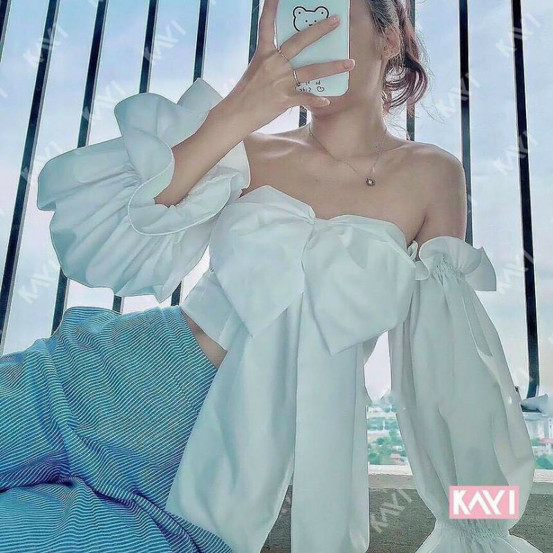 ÁO TRỄ VAI TAY PHỒNG NƠ TO