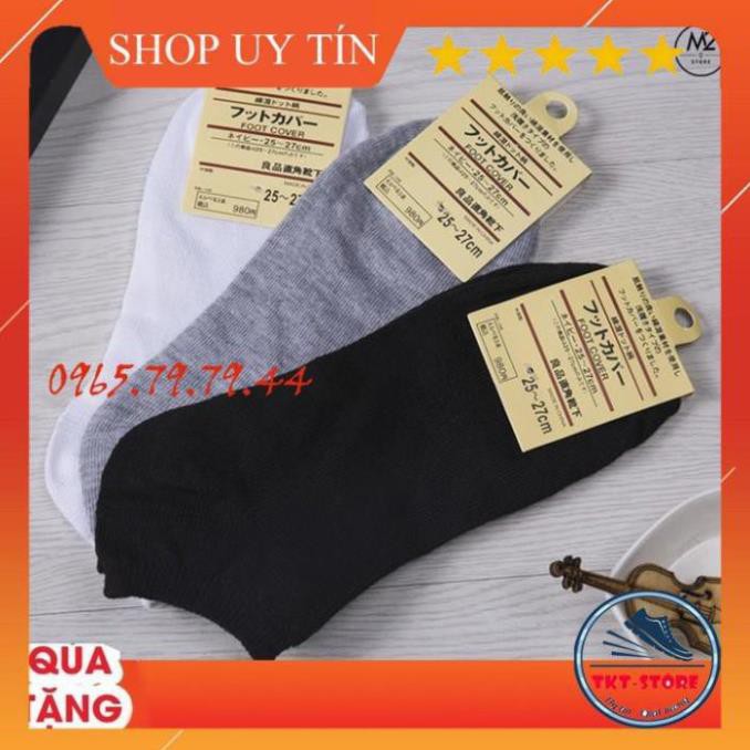 Vớ Tất Nam Nữ Nhật Cotton 100% Ba Màu Cơ Bản Cực Mỏng Hiruma - TCN02
