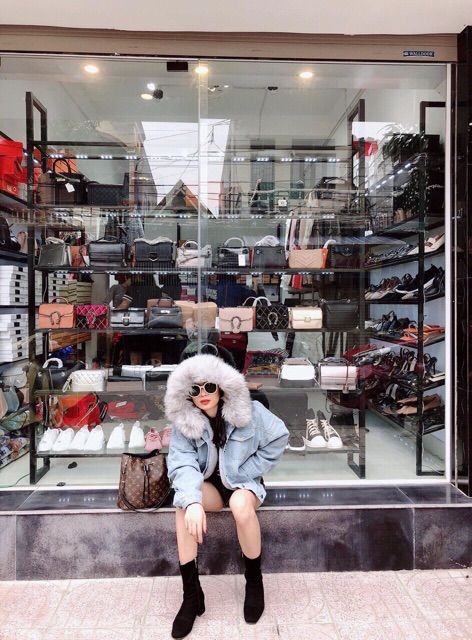 Áo khoác bò lót lông