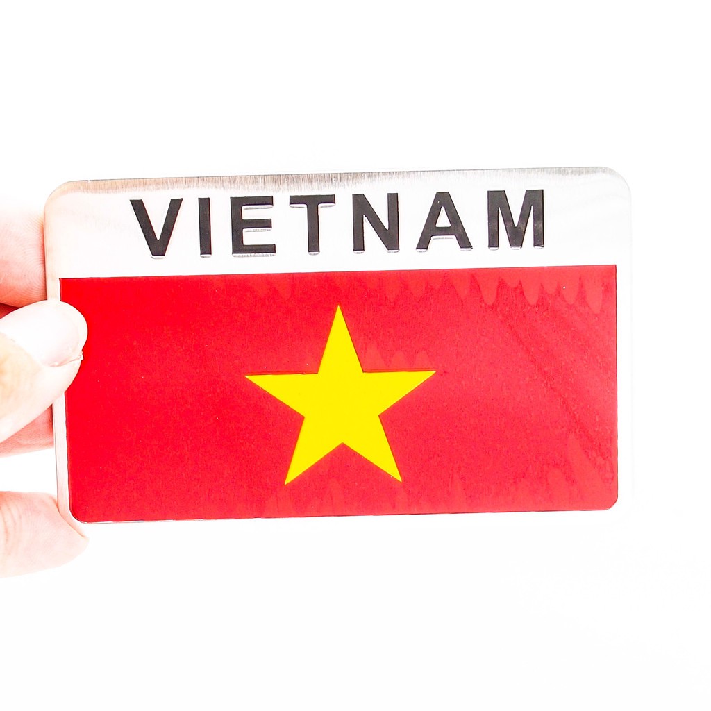 Miếng dán 3D bằng kim loại quốc kỳ Việt Nam