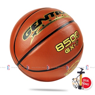 Banh bóng rổ da Gentra 8500 - Size 6, size 7 -Tặng Bơm tay + Kim bơm - Quả bóng rổ chuyên cày outdoor