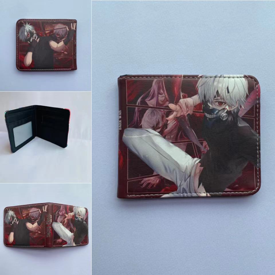 Ví da PU gập đôi in họa tiết hoạt hình Tokyo Ghoul thời trang mới dành cho trẻ em