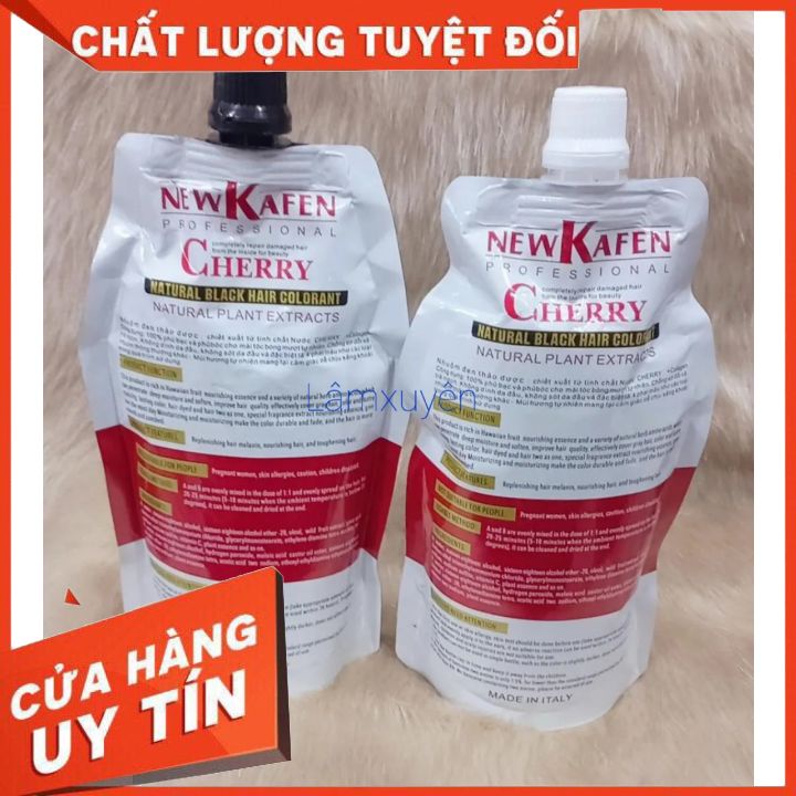 Nhuộm đen New Kafen cao cấp không dính da đầu phủ bạc 100%  lên màu đẹp , đều màu ,  giữ màu bền đẹp óng ả