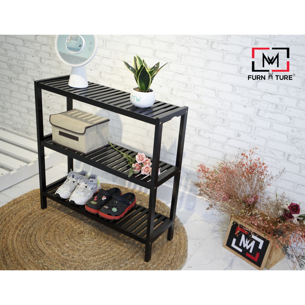 Kệ gỗ để giày dép đa năng 3 tầng thương hiệu MW FURNITURE - Nội thất trang trí