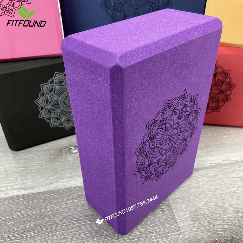 Gạch Tập Yoga Xốp Eva Nặng 200g In Hoa Mandala - Yoga Blocks FITFOUND