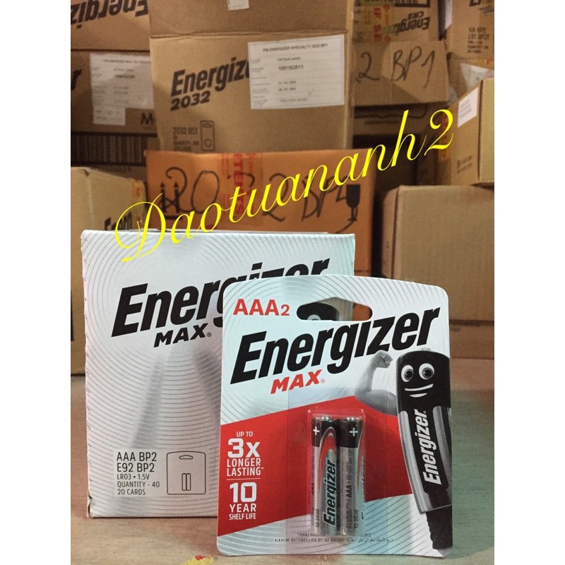 Pin Đũa  AAA Energizer Alkaline (pin 3A). Đảm bảo 100% hàng chính hãng DKSH Việt Nam.