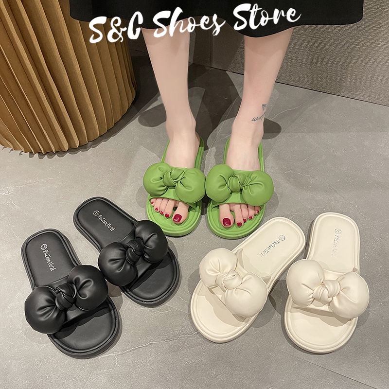 Dép Sandal Cao Gót Đế Xuồng Đính Nơ Phong Cách Hàn Quốc Mùa Hè 2022 Cho Nữ