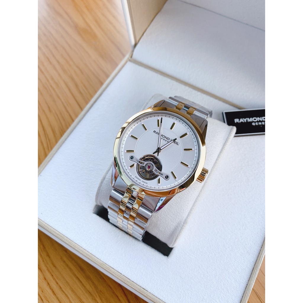 Đồng hồ nam chính hãng Raymond Weil Freelancer Open Heart 2780-STP-65001 - Máy cơ Thụy Sĩ - Kính Sapphire