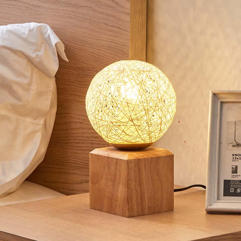 HARRIETT Giá Đỡ Đèn Ngủ Bằng Gỗ Hình Đa Giác Phong Cách Bohemian