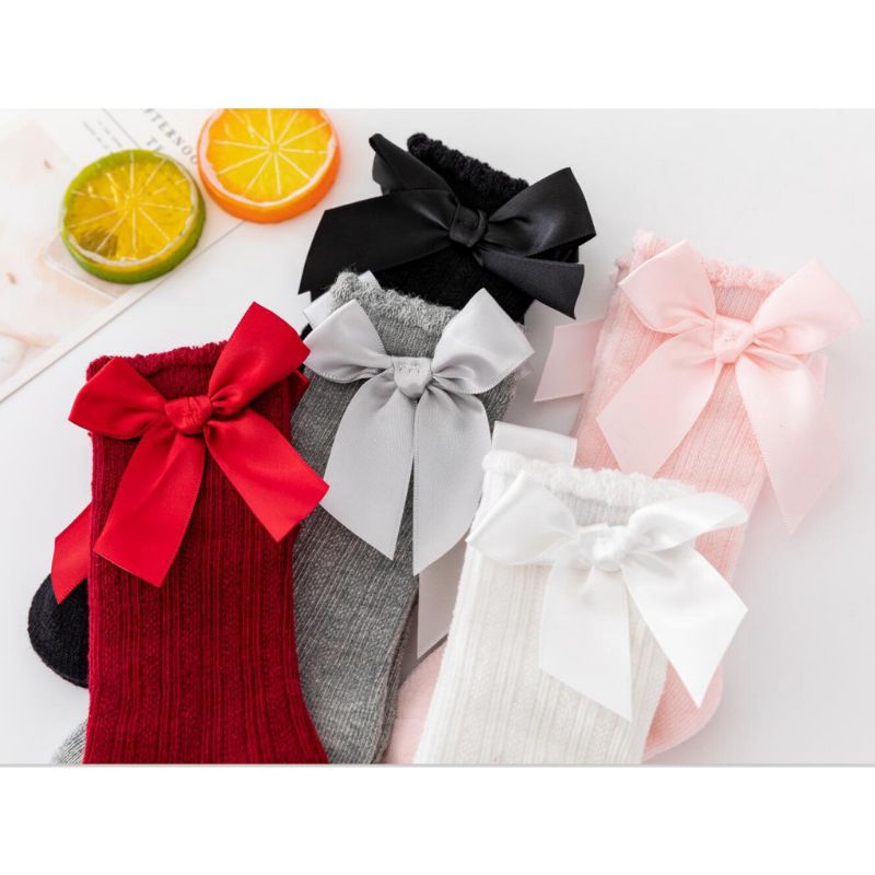 Tất dài nơ siêu xinh cho bé từ 0-3 tuổi