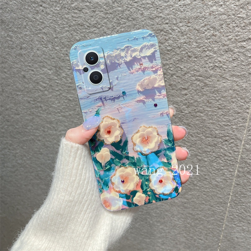 Ốp Điện Thoại Mềm Họa Tiết Hoa Đính Đá Lấp Lánh Thời Trang Mới 2022 Cho OPPO Reno8 Z Reno8 Pro 5G