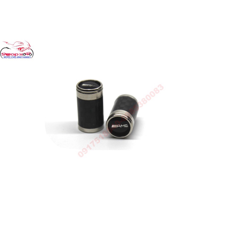 ỐC CHỤP CHÂN VAN CARBON CÓ LOGO GẮN CHO OTO - XE MÁY  (GIÁ 1 ĐÔI) Ảnh thật Sp