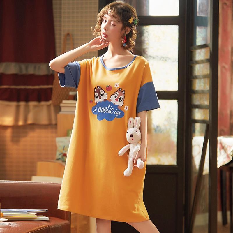 Đầm Thun Cotton Ngắn Tay Dáng Dài Thời Trang Mùa Hè Cho Nữ | BigBuy360 - bigbuy360.vn