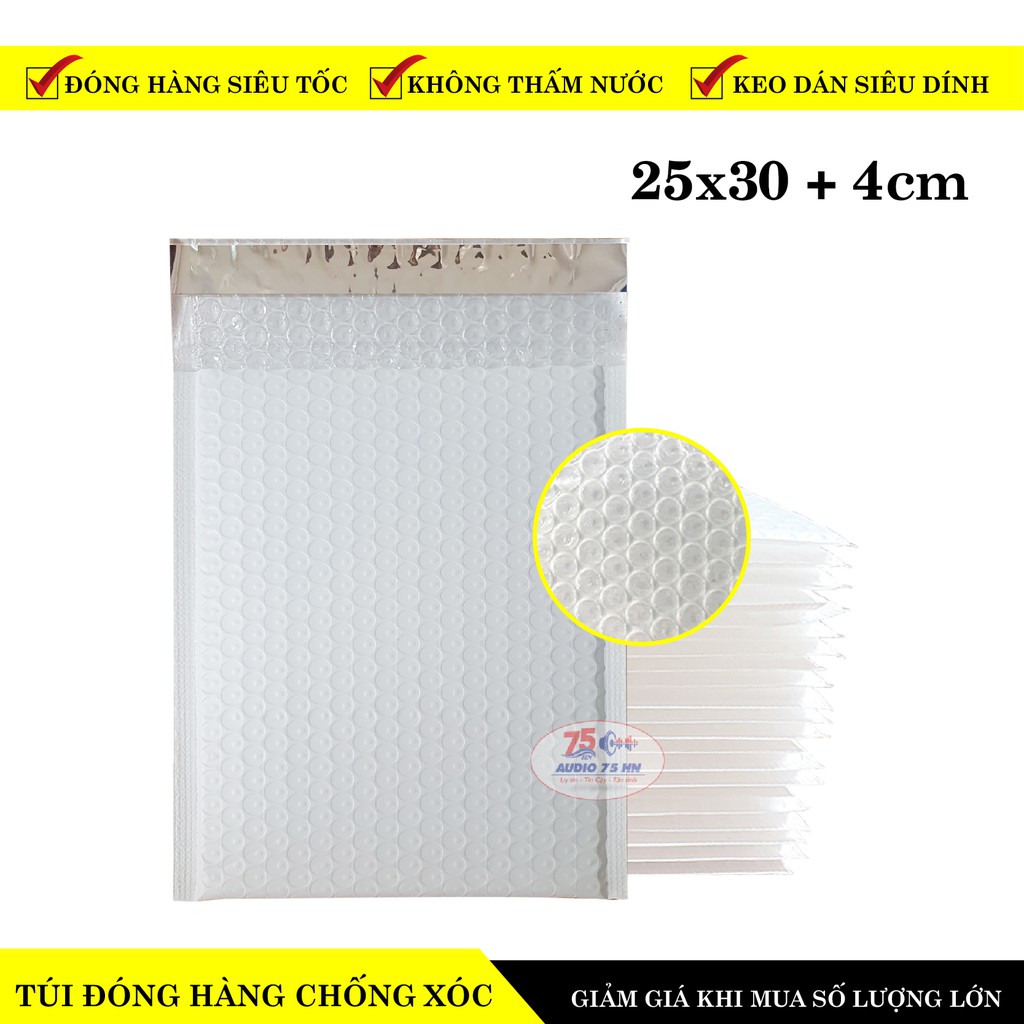 Túi giấy lót bóng khí (Kraft) kích thước 25x30cm +4cm loại cao cấp - Túi đóng hàng chống sốc siêu bền