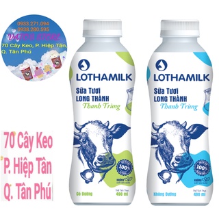 Sữa tươi thanh trùng Long Thành Lothamilk 490ml có đường
