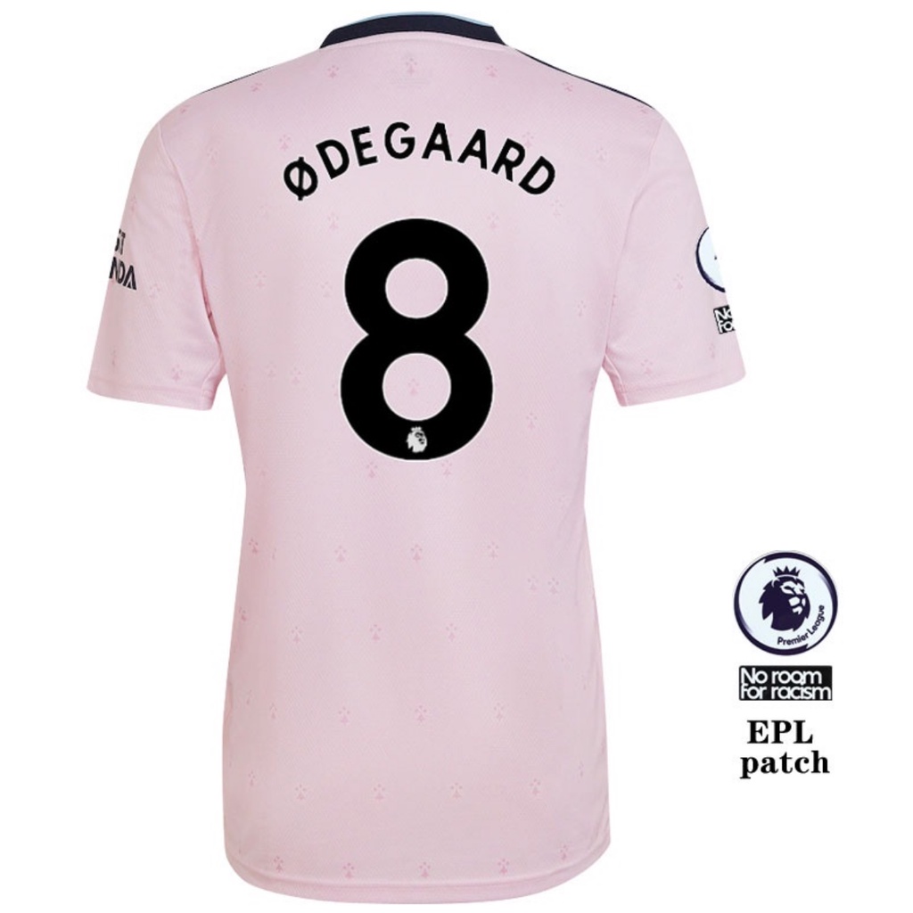 Áo Thun Số 22-23 Arsenal Sân Khách Màu Hồng Size s-4xl