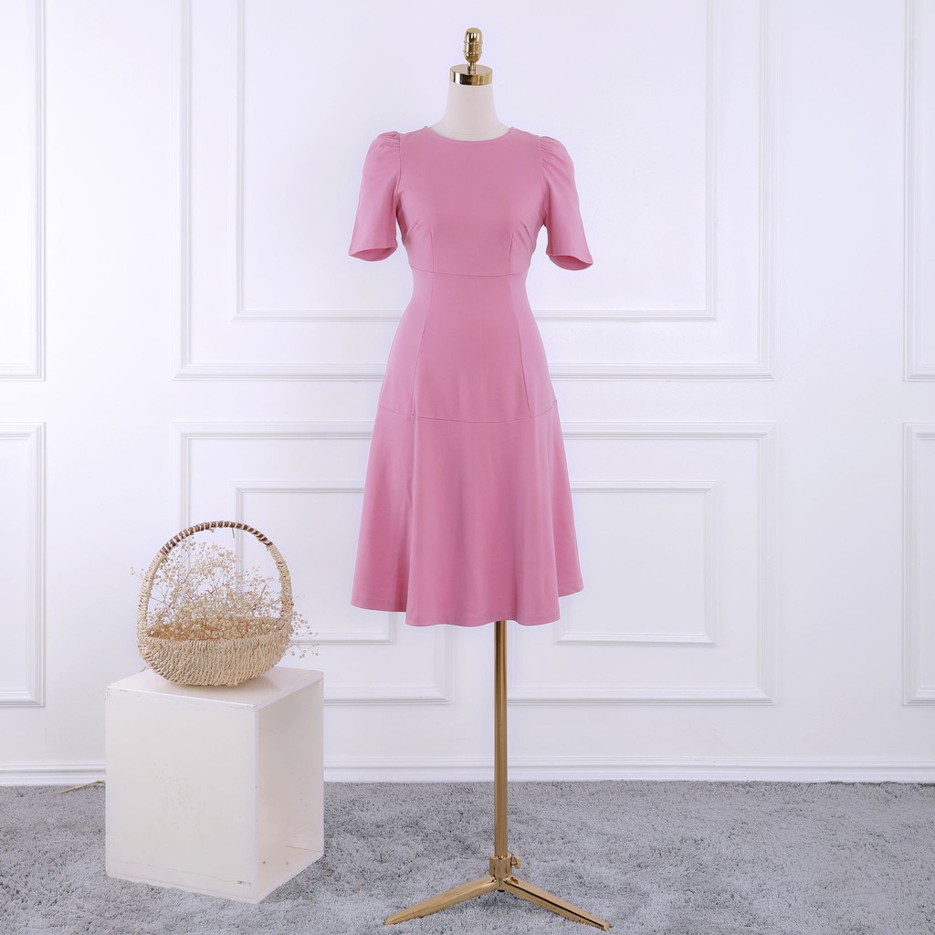 Đầm nữ tay bồng, cổ tròn, dáng xòe , thiết kế cao cấp TKFASHION DK873
