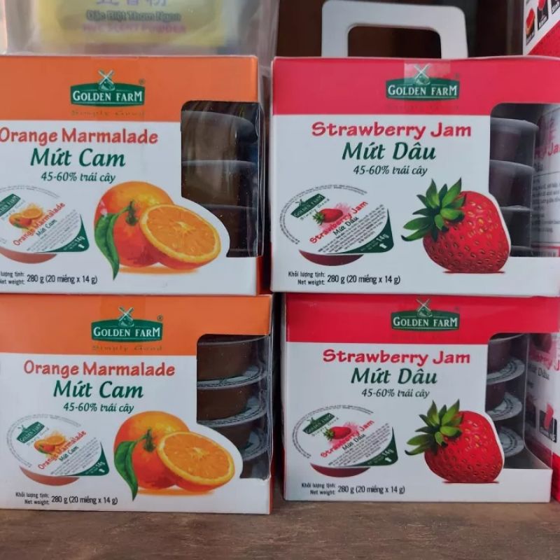 Mứt Dâu _ Cam Hộp 20 Miếng × 14g