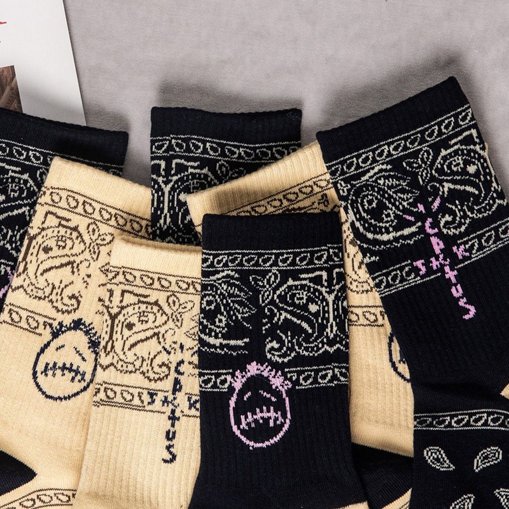 Vớ cotton ống dài thoáng khí in chữ thời trang dành cho nam và nữ